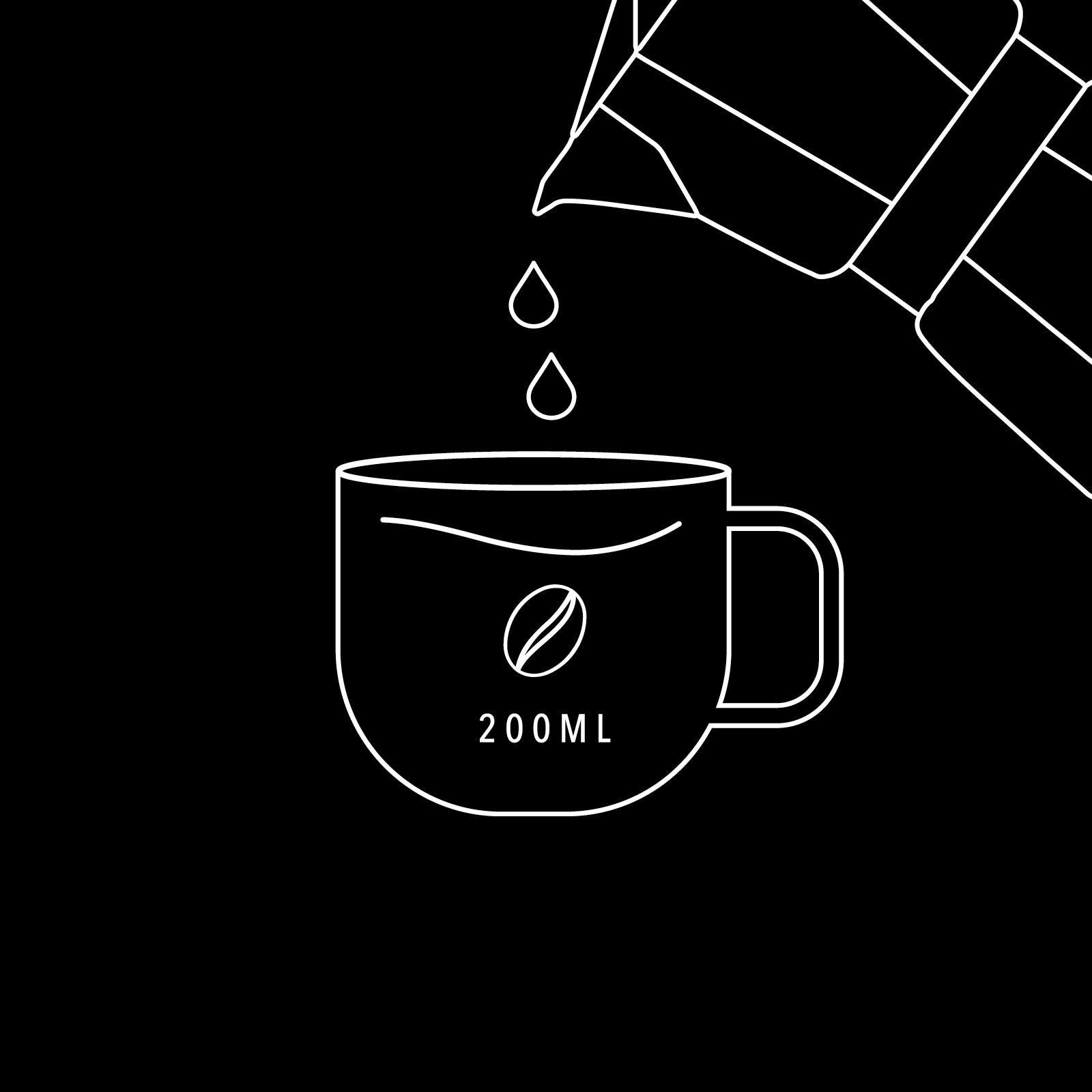 Gib ca. 200ml Kaffee in die Kaffeetasse deiner Wahl
