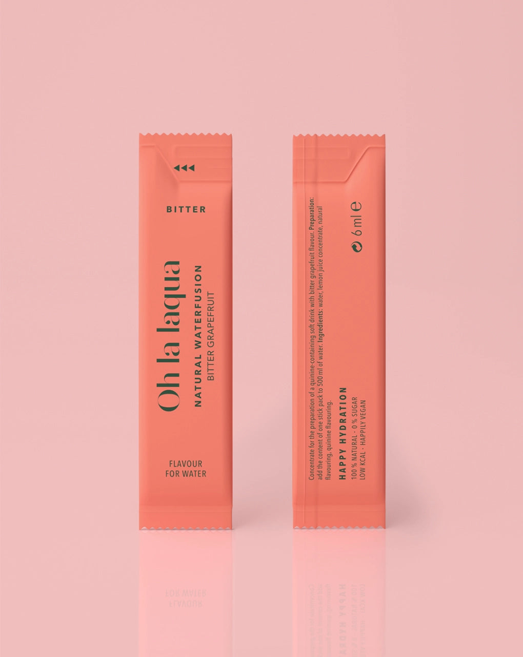 Liquid flavor from OH LA LAQUA in stick packs, Bitter Grapefruit variety