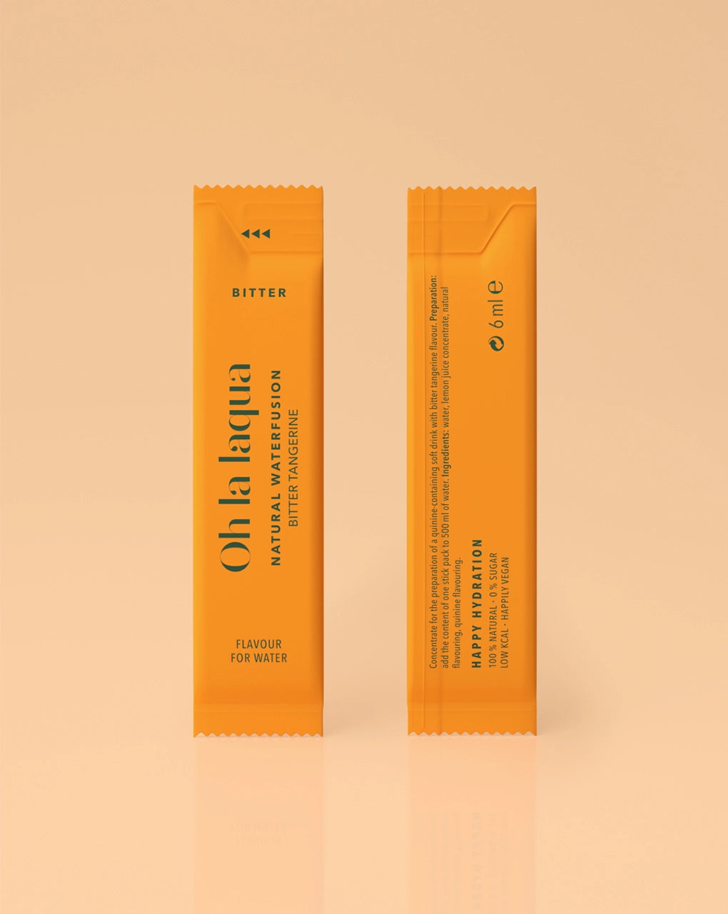 Liquid flavor from OH LA LAQUA in stick packs, Bitter Tangerine variety
