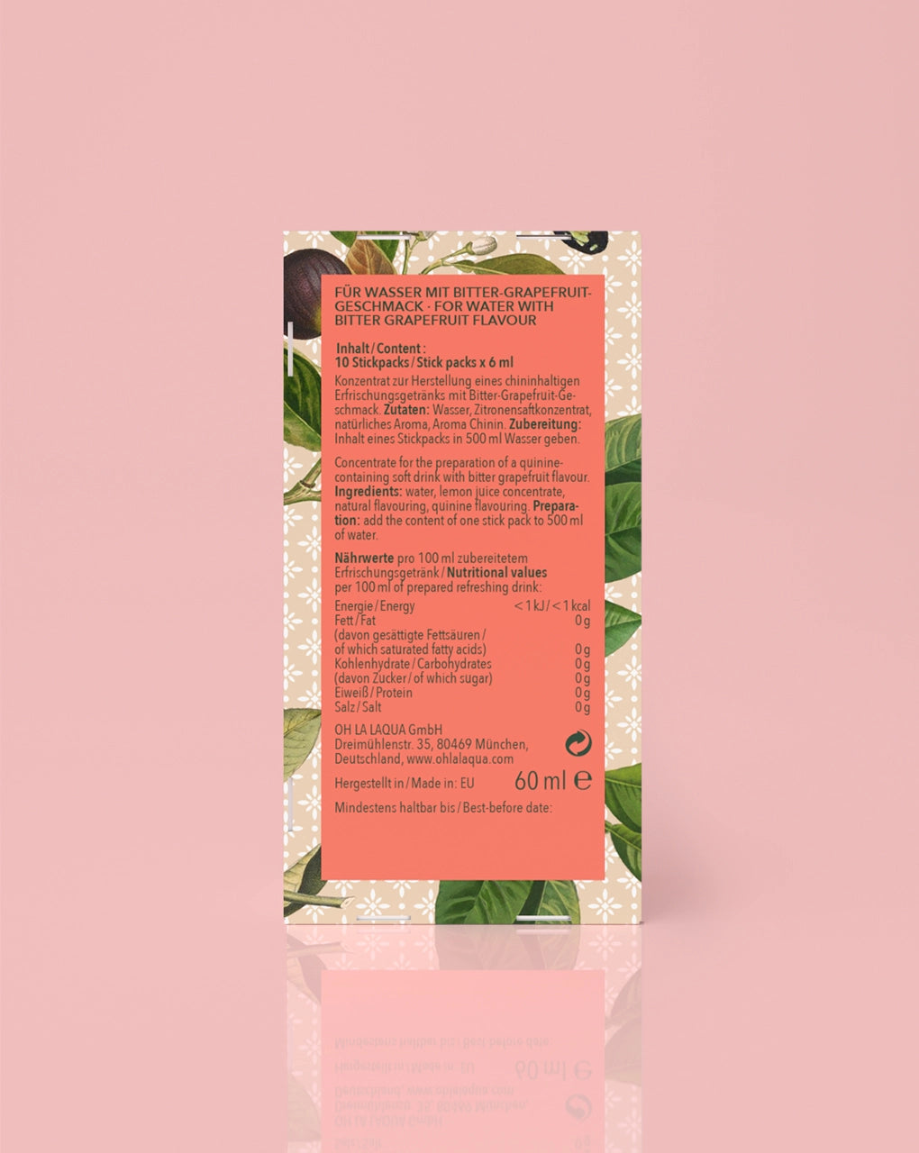 Infused water without sugar - Bitter grapefruit flavor