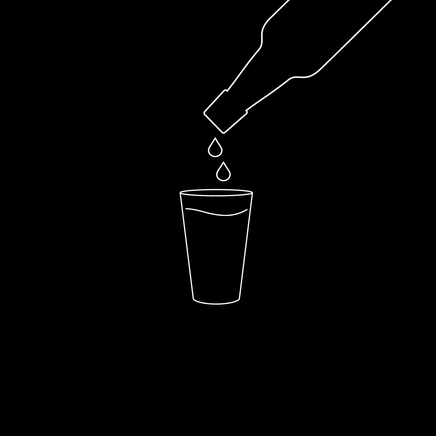 Fülle ein Glas mit Wasser (Leitungswasser, Sprudel oder Mineralwasser)