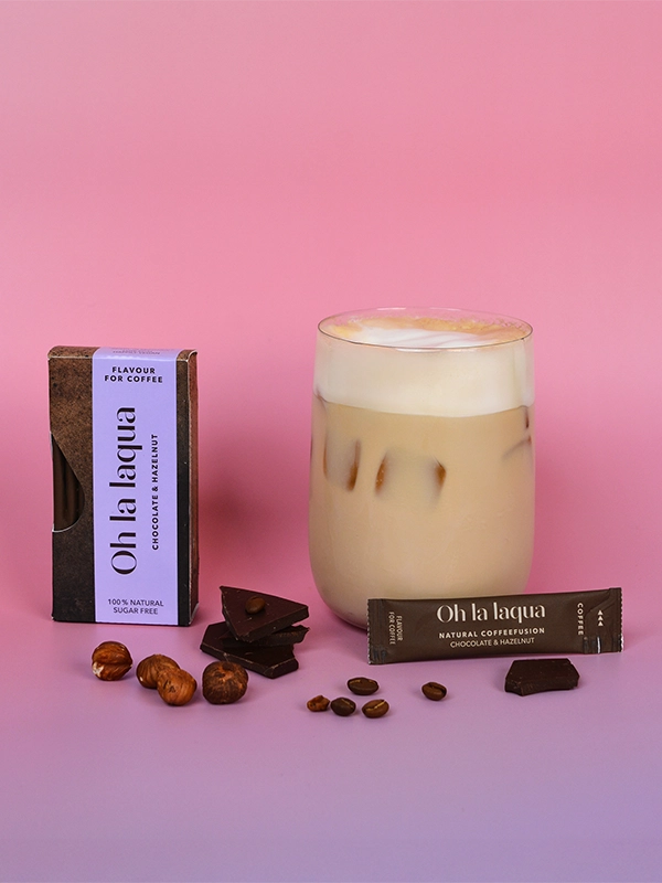 Recipe with chocolate & hazelnut coffee syrup: THE COOL BEAN
