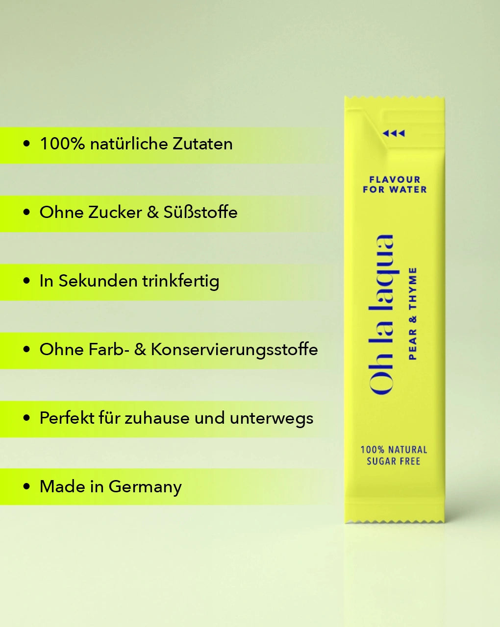 Stickpack mit Getränkekonzentrat: ohne Zucker, ohne Süßstoffe