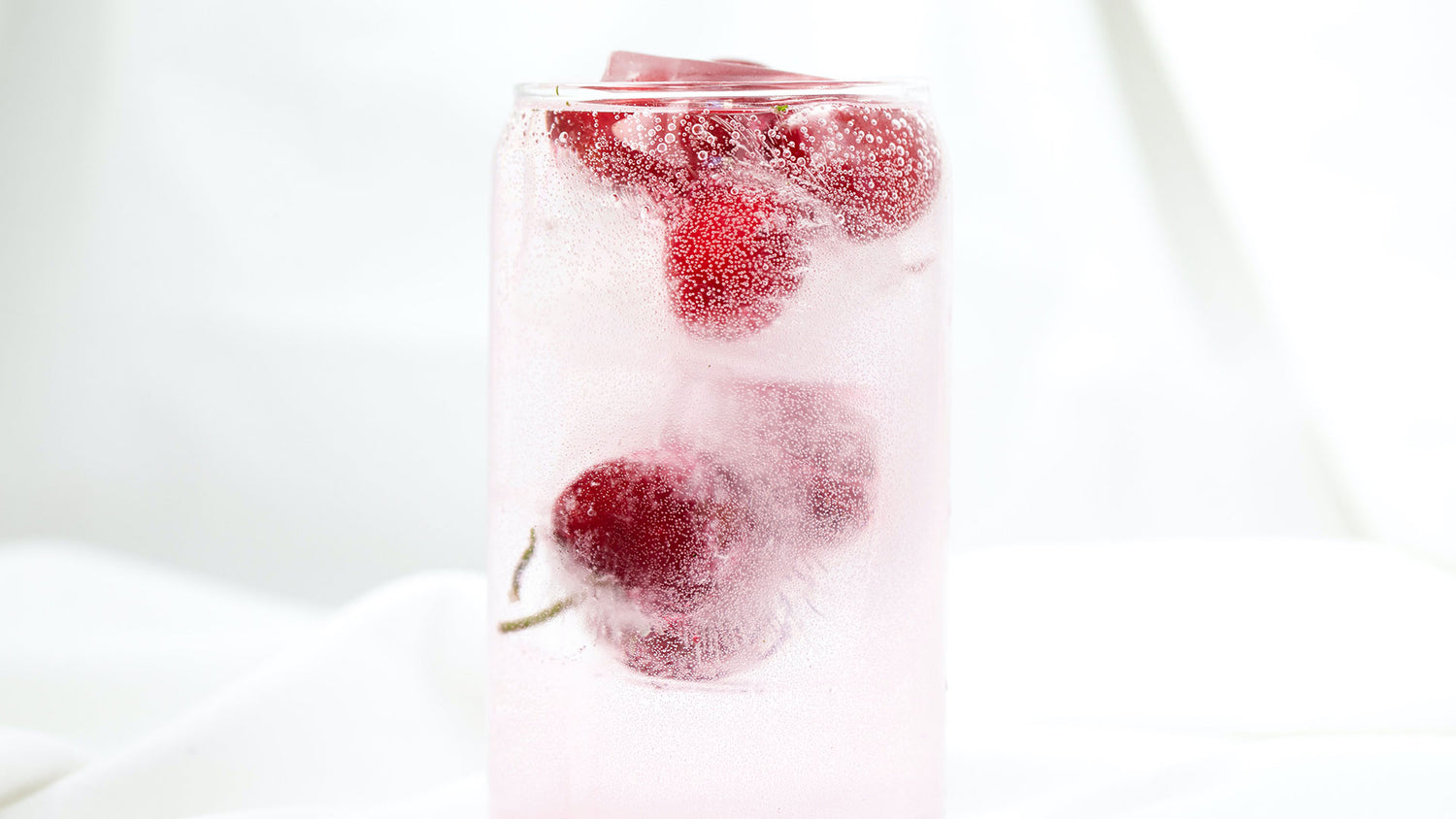 Infused water with cherries