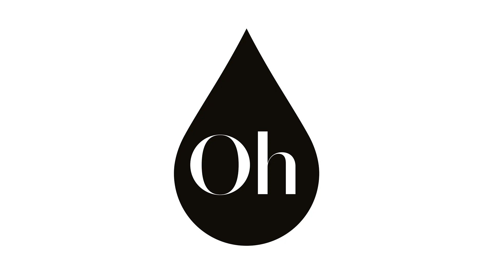 Abbildung des schwarzen OH LA LAQUA Logo-Tropfen mit einem Oh 