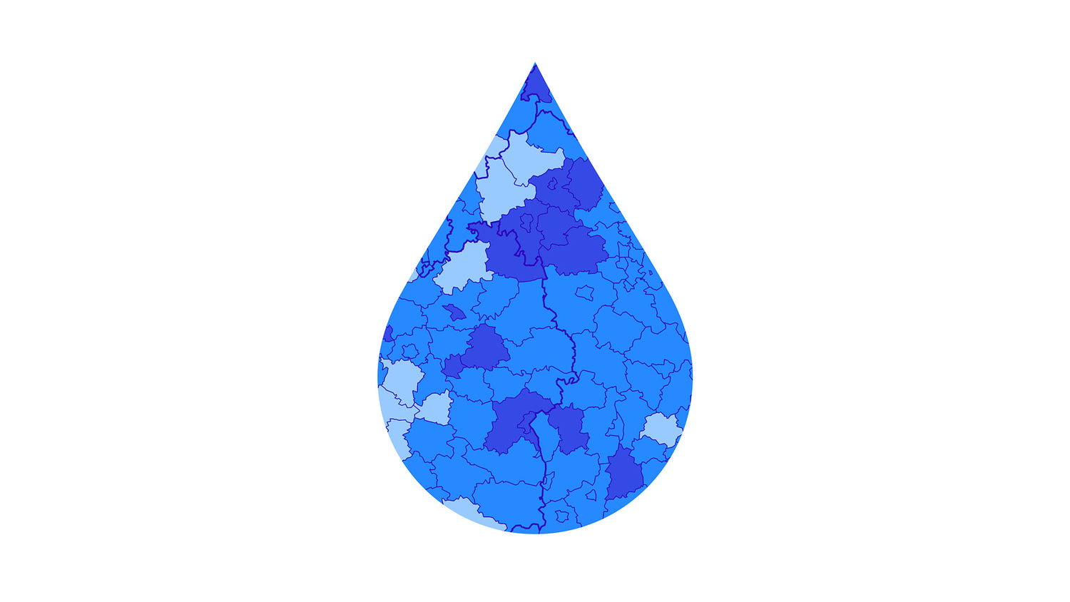 An OH LA LAQUA drop showing a section of the water hardness map of Germany
