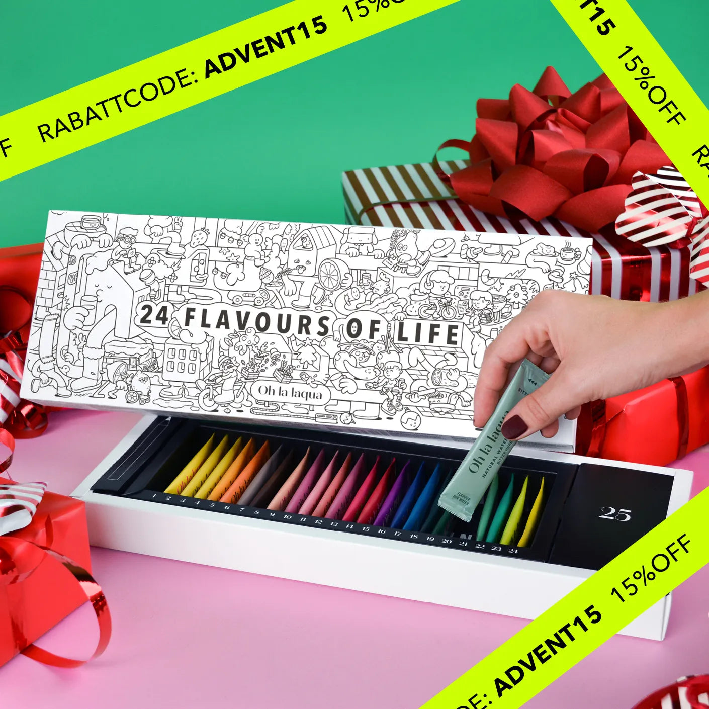 15 % Rabatt auf unseren Adentskalender zum Trinken: Vegan, zuckerfrei & garantiert ohne Süßigkeiten