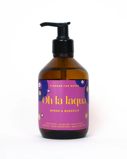 Flavoring for water with no sugar or sweeteners: OH LA LAQUA Mango & Passion Fruit – 300 ml bottle