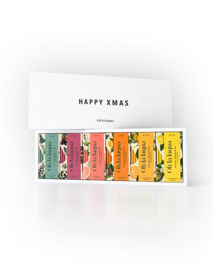 Geschenkbox Weihnachten &quot;HAPPY XMAS&quot; - Probierpaket OH LA LAQUA Bitter Flavours für Wasser