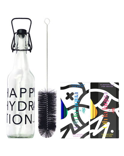 OH LA LAQUA starter set: 20 different flavors for water + drinking bottle