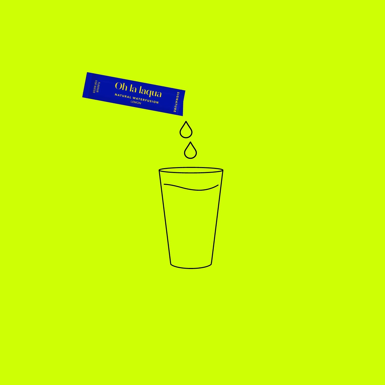 Anwendung OH LA LAQUA: Liquid Flavour ins Wasser geben
