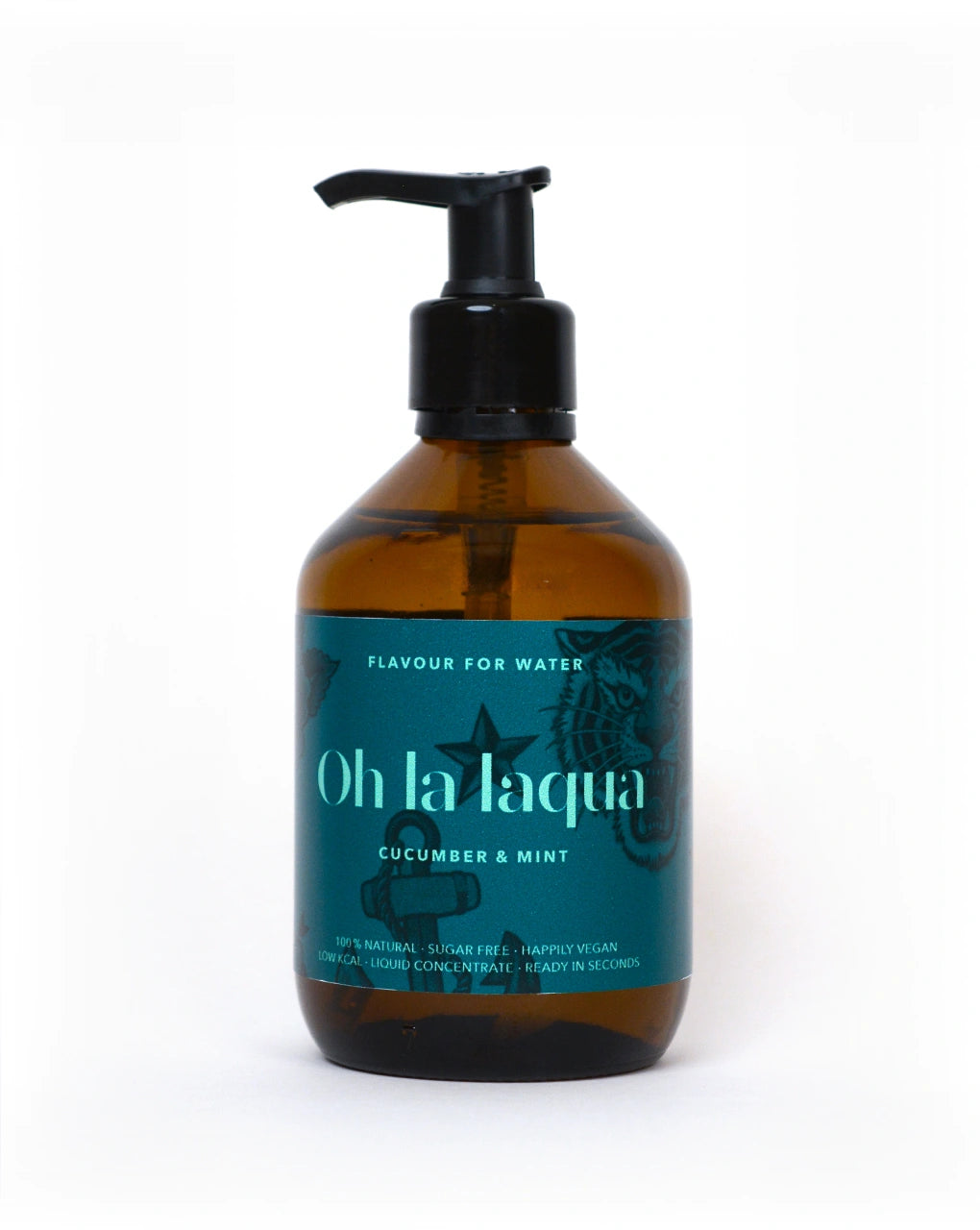 Sirup Pumpspender – OH LA LAQUA Gurke & Minze – zuckerfreies Aroma für Wasser
